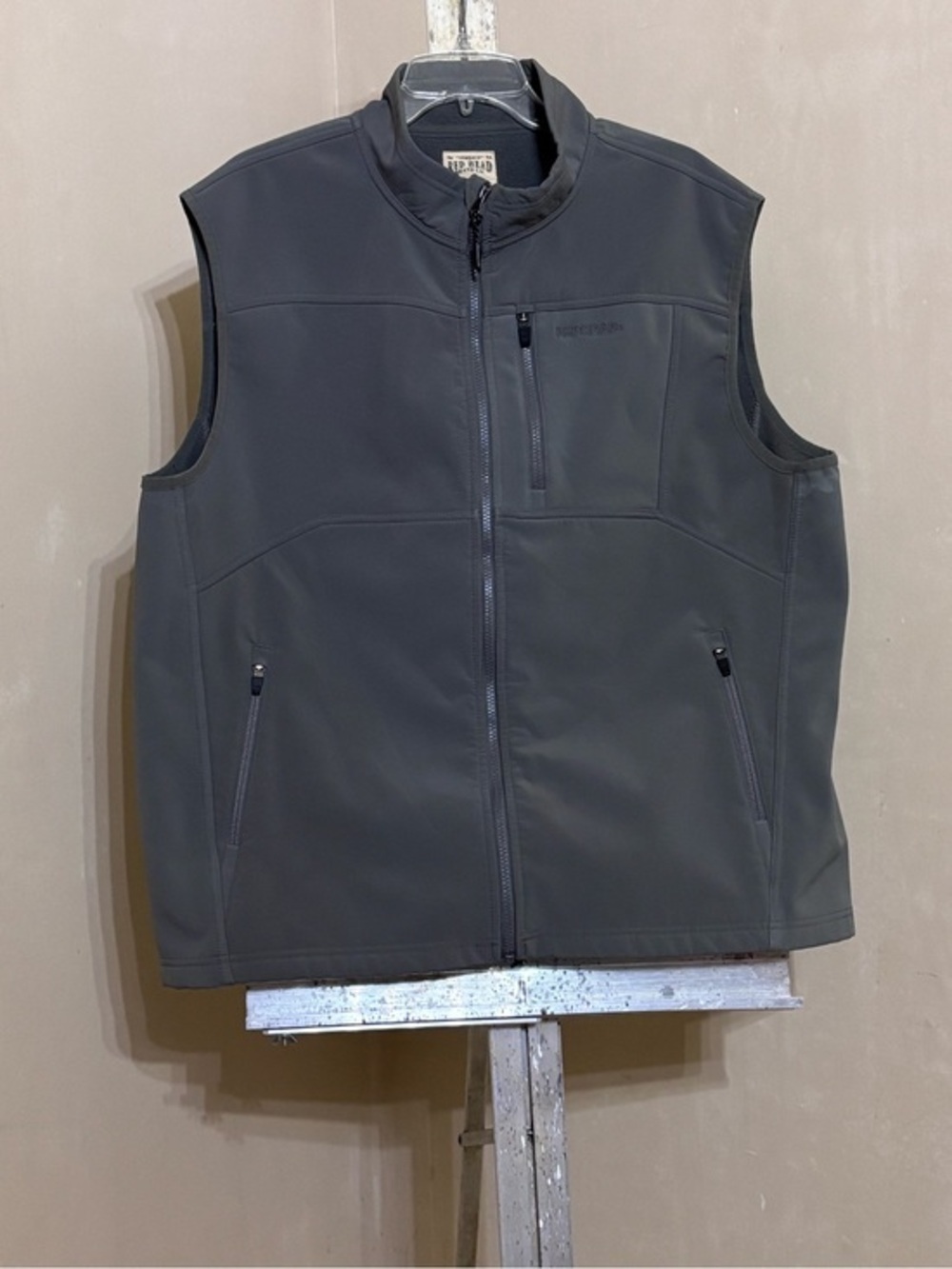RedHead Softshell Full-Zip Fleece-Lined Outdoor Vest - Slate Gray Sz XL